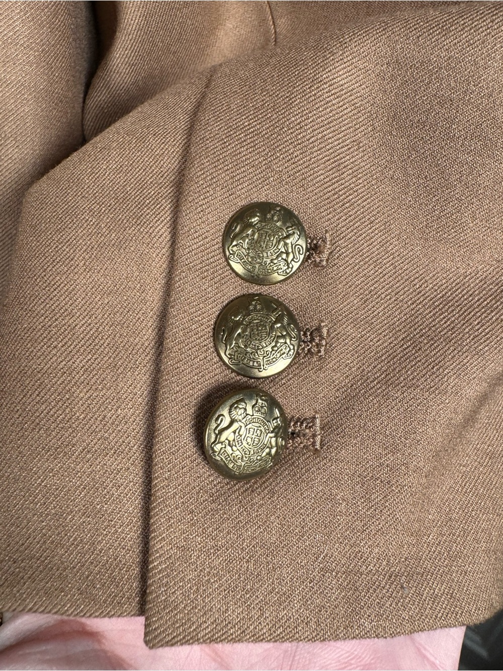 J.Crew Camel Wool Blend Blazer NWT Size 16 Gold Button Career Jacket - Picture 6 of 6